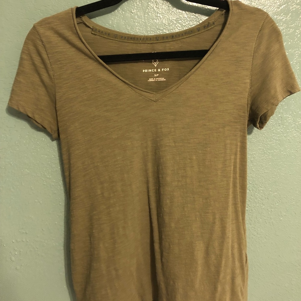 Olive green stretch cotton basic tee